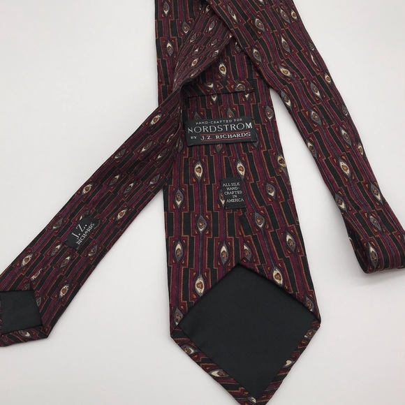 Nordstrom Mens Burgundy Silk Tie By J.Z. Richards 58” - Picture 5 of 5